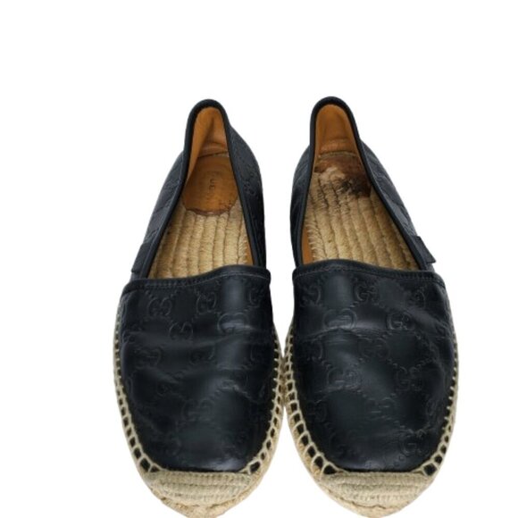 Gucci GG Monogram Leather Espadrilles Flats - Picture 2 of 8